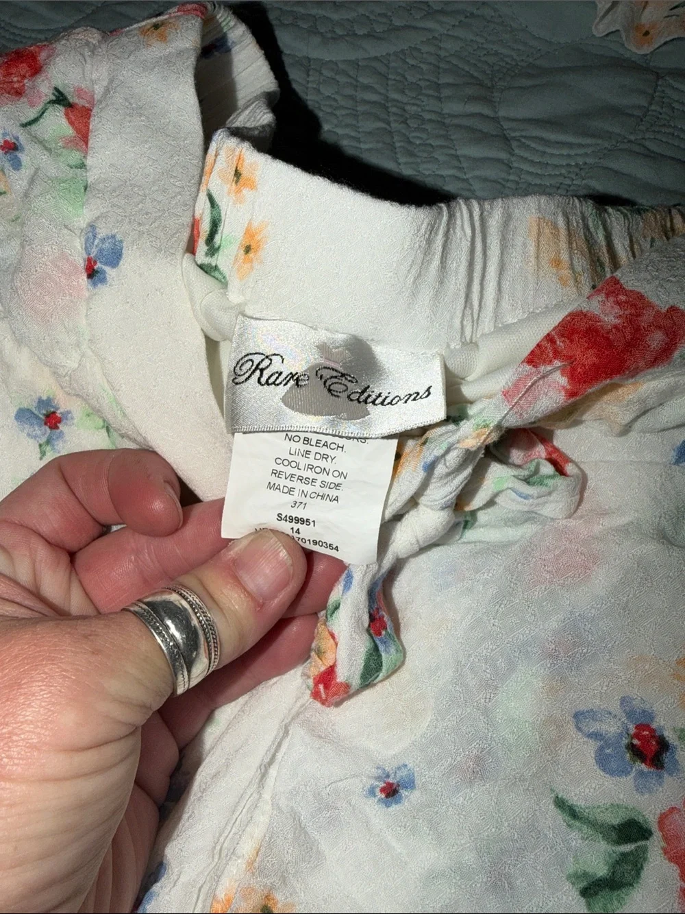 Rare Editions White Floral Smocked Ruffle Tank Top